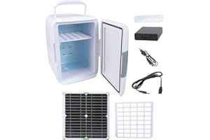 LFRXION Compact Solar Refrigerator With Efficient Panel Portable Solar Fridge With Battery Box For Camping & Fishing Trips Tailgating Cooling