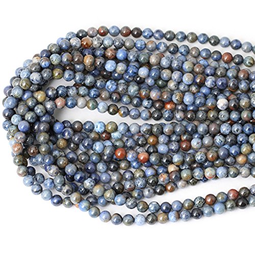 Qiwan 60PCS 6mm Natural Sunset dumortierite Gemstone Beads Gem Round Loose Beads for Jewelry Making 1 Strand 15"