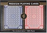 Blue & Red Premium Plastic Playing Cards, Set of 2, Poker Size Deck (Standard Index) by 