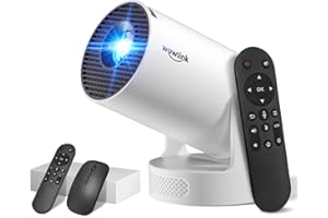 [Built-in Apps & 2026 Upgraded] Mini Projector with WiFi 6 and Bluetooth 5.4 Support 4K 1080P Auto Keystone 180° Rotatable Pr