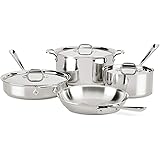 All-Clad D3 Stainless Cookware Set, Pots and Pans, Tri-Ply Stainless Steel, Professional Grade, 10-Piece