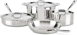 All-Clad D3 Stainless Cookware Set, Pots and Pans, Tri-Ply Stainless Steel, Professional Grade, 10-Piece