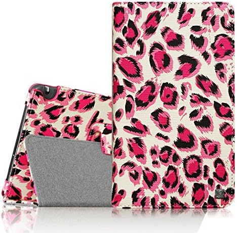 Fintie NVIDIA Shield Tablet K1, NVIDIA Shield Tablet Folio Case, Slim Fit Vegan Leather Cover for 2015 NVIDIA Shield Tablet K1 8.0 Inch Newest Version, Cheetah Pink