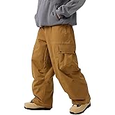 GSOU SNOW Womens Mens Snowboard Pants Baggy Ski Snow Pants Loose Cargo Sport Outdoor Insulation Waterproof