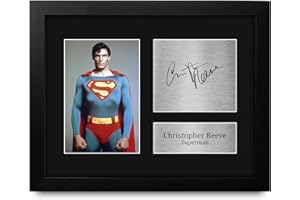 HWC Trading Christopher Reeve Superman Gifts USL Framed Printed Signed Autograph Picture for Movie Memorabilia Fans - US Lett