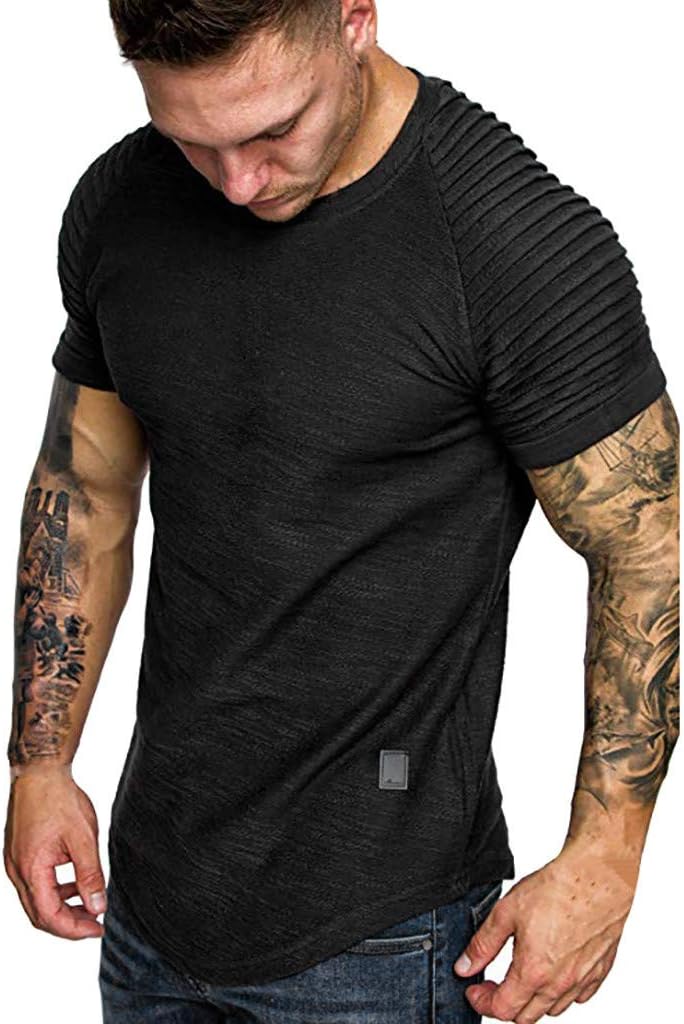 FORUU mens shirts Men's Hoodies, Foruu Tops Long- d T-Shirt Solid Hooded Blouse