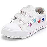 K KomForme Toddler Sneakers for Boys and Girls Dual Hook and Loops Sneakers Baby Canvas Shoes
