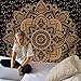 Popular Launched Mandala Tapestry Hippie Tapestries Mandala Bohemian Tapestry Gypsy Tapestry Indian Mandala Wall Tapestry for Bedroom Dorm Decor Wall Hanging (51.2 x 59.1 Inch, Black Gold)
