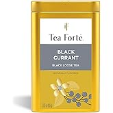 Tea Forte Black Currant Loose Leaf Tea Canister | Makes 35-50 Cups, Handcrafted Loose Leaf Black Tea Blend, Airtight Decorative Canister, Premium Gift for Tea Lovers