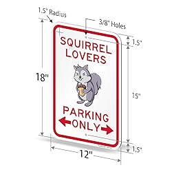 SmartSign Squirrel Lovers Parking Only Funny Animal