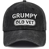 Xpayzere Grumpy Old Vet Hat for Men Women, Embroidered Adjustable Cotton Baseball Cap