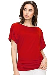 MBJ WT817 Womens Dolman Drape Top with Side