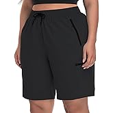 SEKINO Women's Plus Size Hiking Cargo Shorts Lightweight Quick Dry Summer Shorts Athletic Outdoor Shorts Zippered Pockets