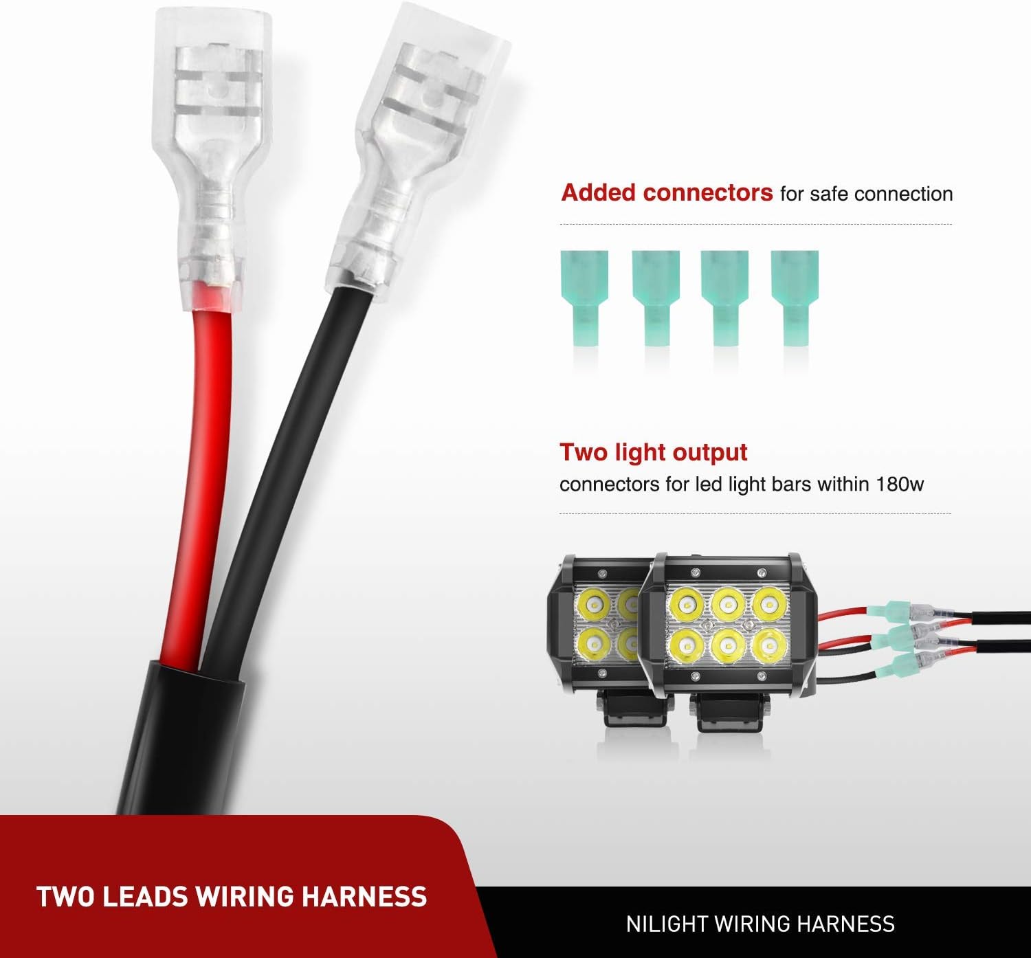 Nilight 2PCS LED Light Bar Wiring Harness Kit 12V On off Waterproof Switch Power Relay Blade Fuse,2 years Warranty: Automotive