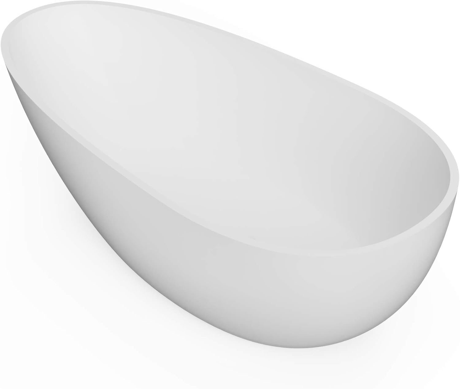 Adm Small Oval Stone Resin Freestanding Bathtub 66 9 Matte White Amazon Com