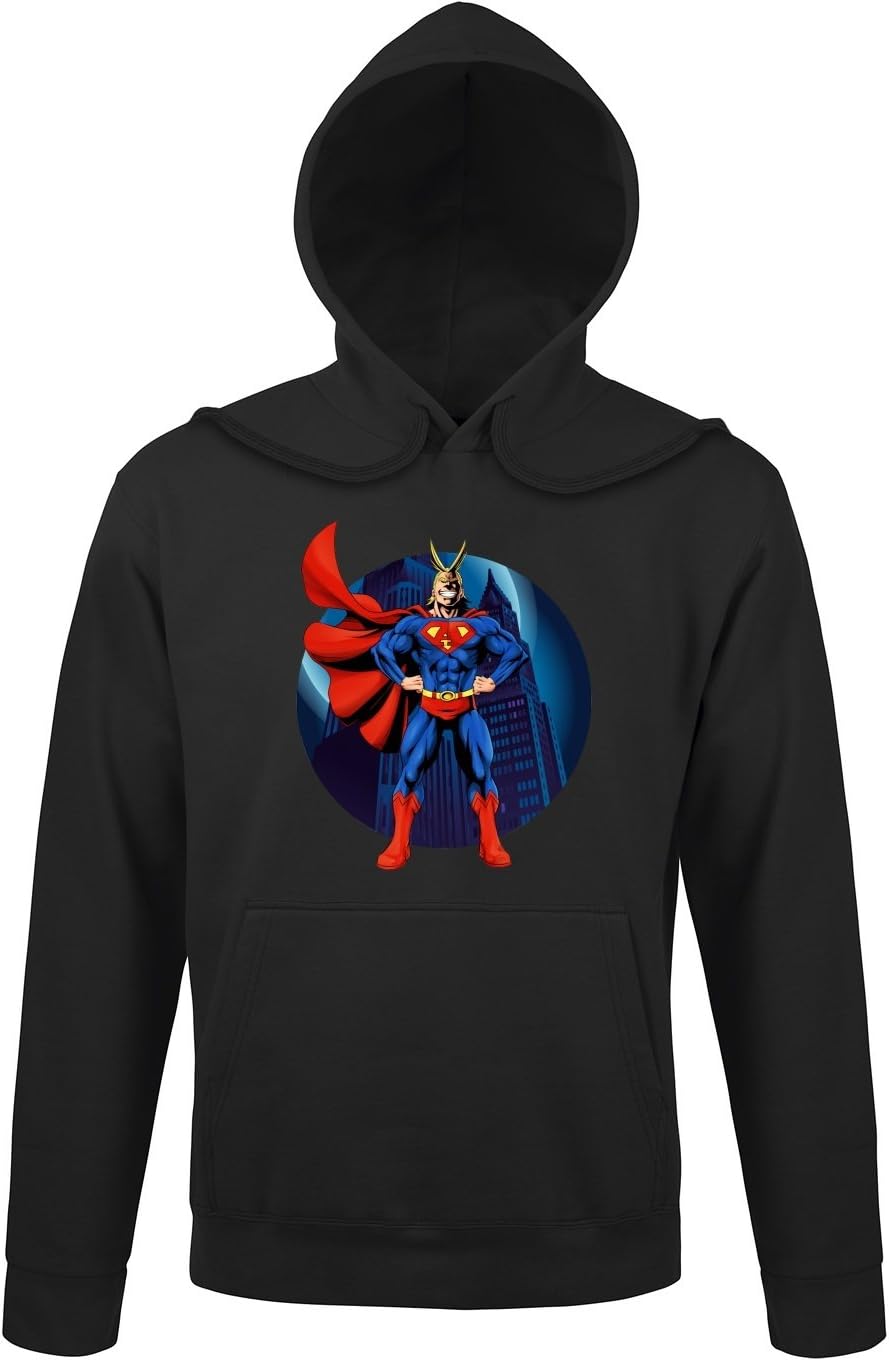 Funny My Hero Academia - Superman Black Hoodie - All Might X Superman (My Hero Academia - Superman Parody) (Ref:925)