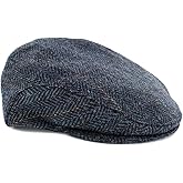 Mucros Weavers Irish Trinity Flat Cap, Irish Hat for Men, Newsboy Hat (XX-Large, Col 34 Blue Herringbone)