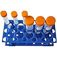 BIPEE Test Tube Rack 2pcs, Centrifuge Tube Holder for 10ml, 15ml, 50ml, Detachable Plastic Stand, 28 Well