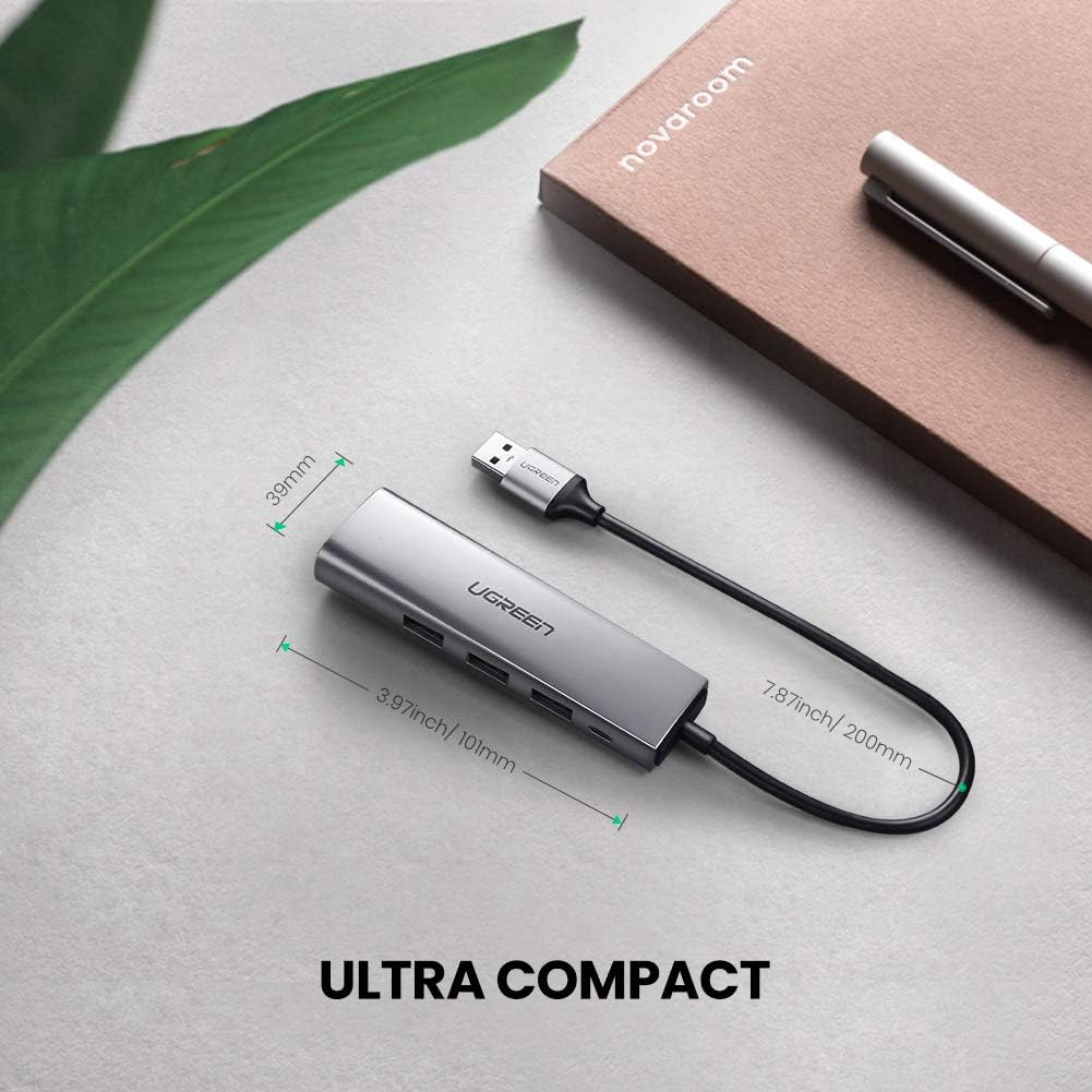 UGREEN USB 3.0 Ethernet Adapter Hub with RJ45 10 100 1000 Gigabit Ethernet Converter LAN Wired Network Adapter 3 Ports USB 3.0 Hub for MacBook iMac Surface Pro Chromebook Laptop PC: Computers & Accessories