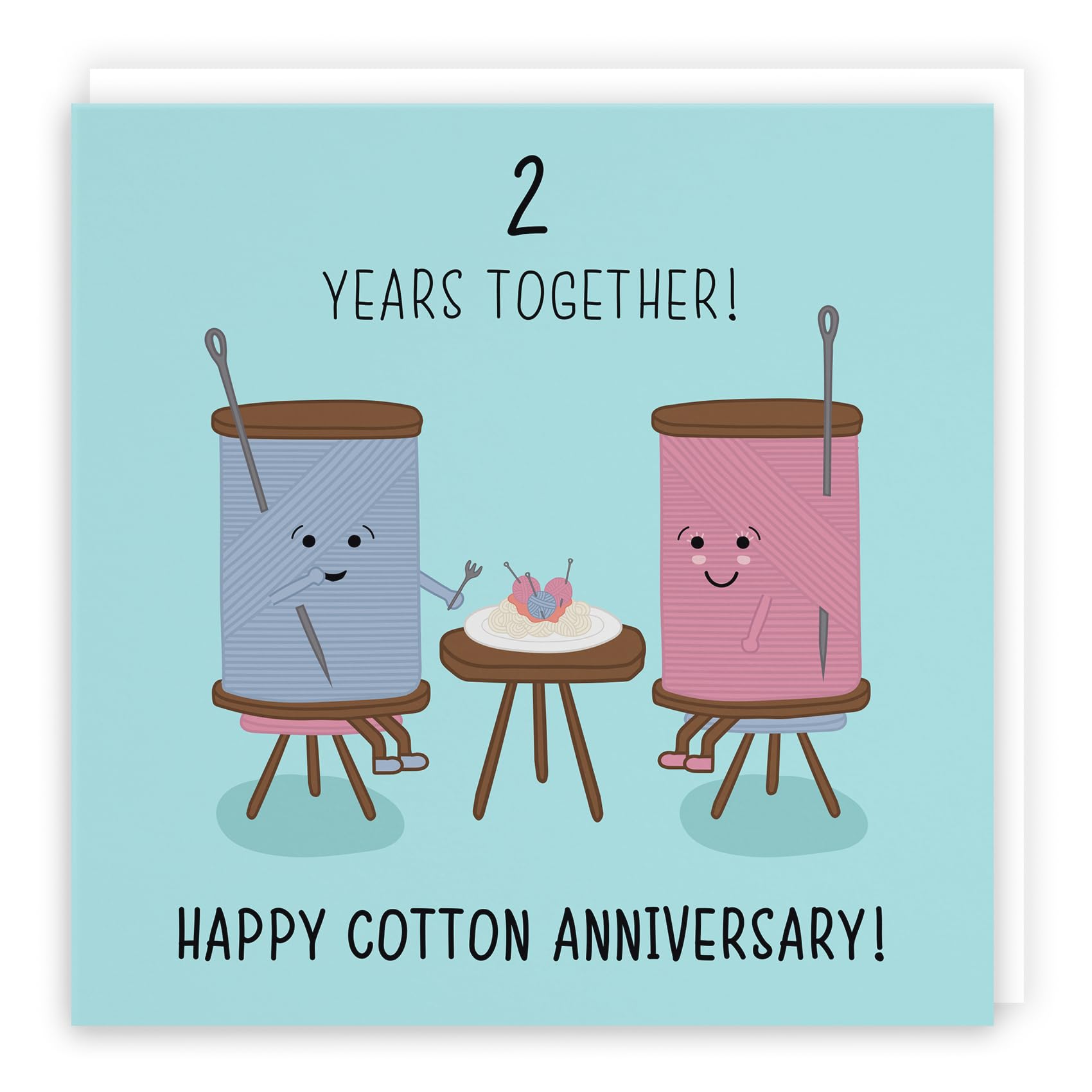 Hunts England - 2nd Wedding Anniversary Card - Cotton Anniversary - Iconic Collection - For Him, Her, Couples, etc. - Cute Anniversary Card — image 1