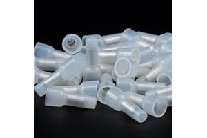 AIRIC Closed End Crimp Connectors 22-16 AWG 100 Pcs Wire Splice Caps Electrical Connector Terminals Copper Core and Nylon Wiring Cap Crimps Terminal for 22,20,18,16 Gauge Wires,(CE1)