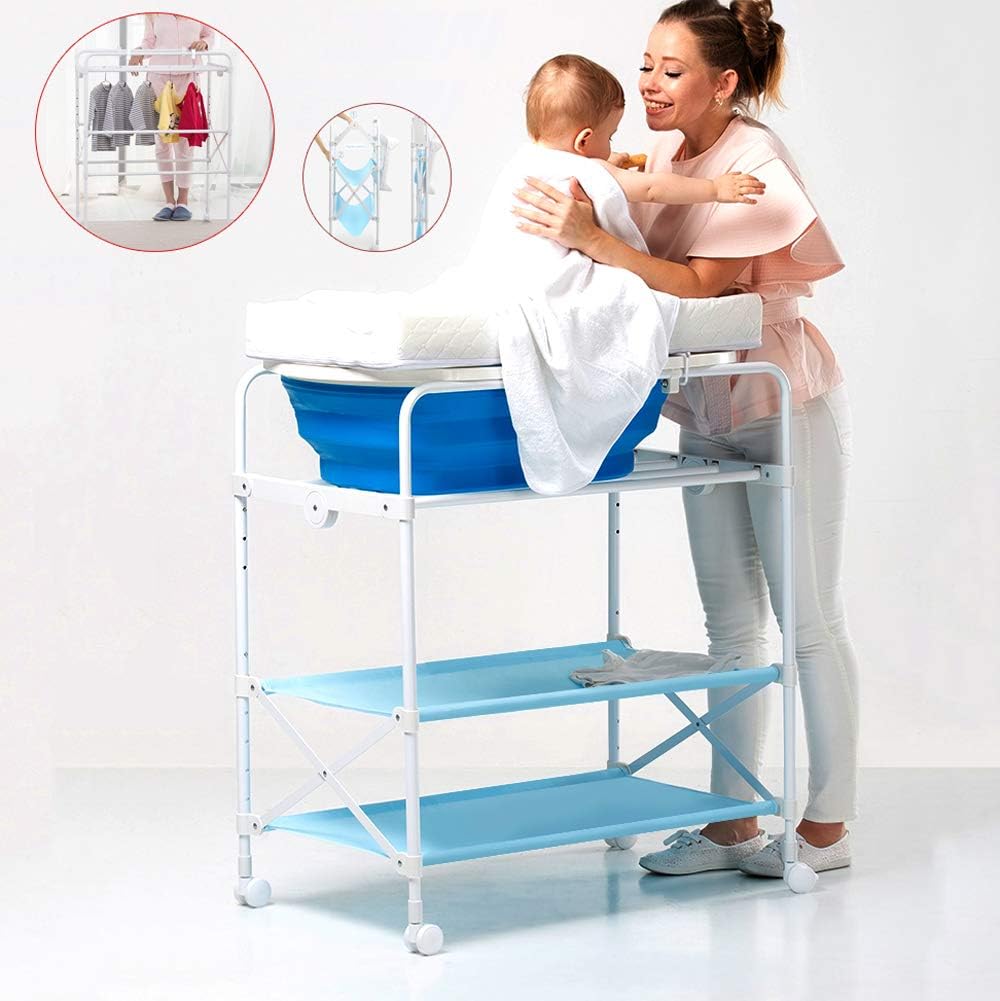 baby bath tub with stand and changing table