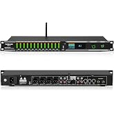 Digital Karaoke Mixer Audio Processor System with DSP, Professional Pre-Stage Effector Vocal Effects Preamp KTV Equalizer, Anti-Howling Microphone Sound Processor w/USB Bluetooth Optical Audio Input