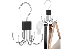 Belt Hanger,Rotatable Belt Rack Closet Accessories Organizer,Hanging Holder Storage Hook for Belt, Bra, Tank Top, Tie, Scarf,