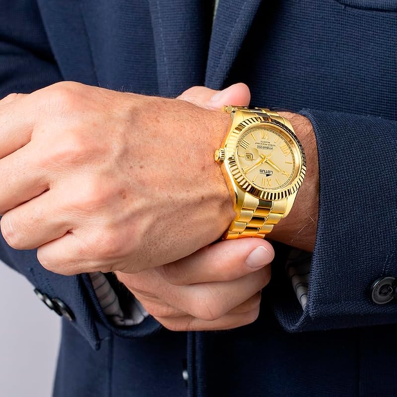Herrenuhr Analog aus Edelstahl 316l Goldfarben