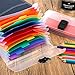 Mtlee 4 Pack Mini Document File A6 7.1 x 4.45 x 1.1 Inch Rainbow Expanding Folder 13 Pocket File Organizer 12 Labels Index