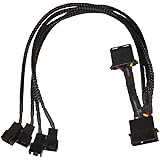 ModTek 4-Pin Molex to 4 x 3-Pin Fan Connector Cable (Power 4 Fans from 1 Molex Connection!)