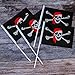 Nainiuao Elcoho 50 Pack Pirate Stick Flag Jolly Roger Stick Flag for Pirate Day or Halloween Decoration, 8.2 x 5.5 Inch