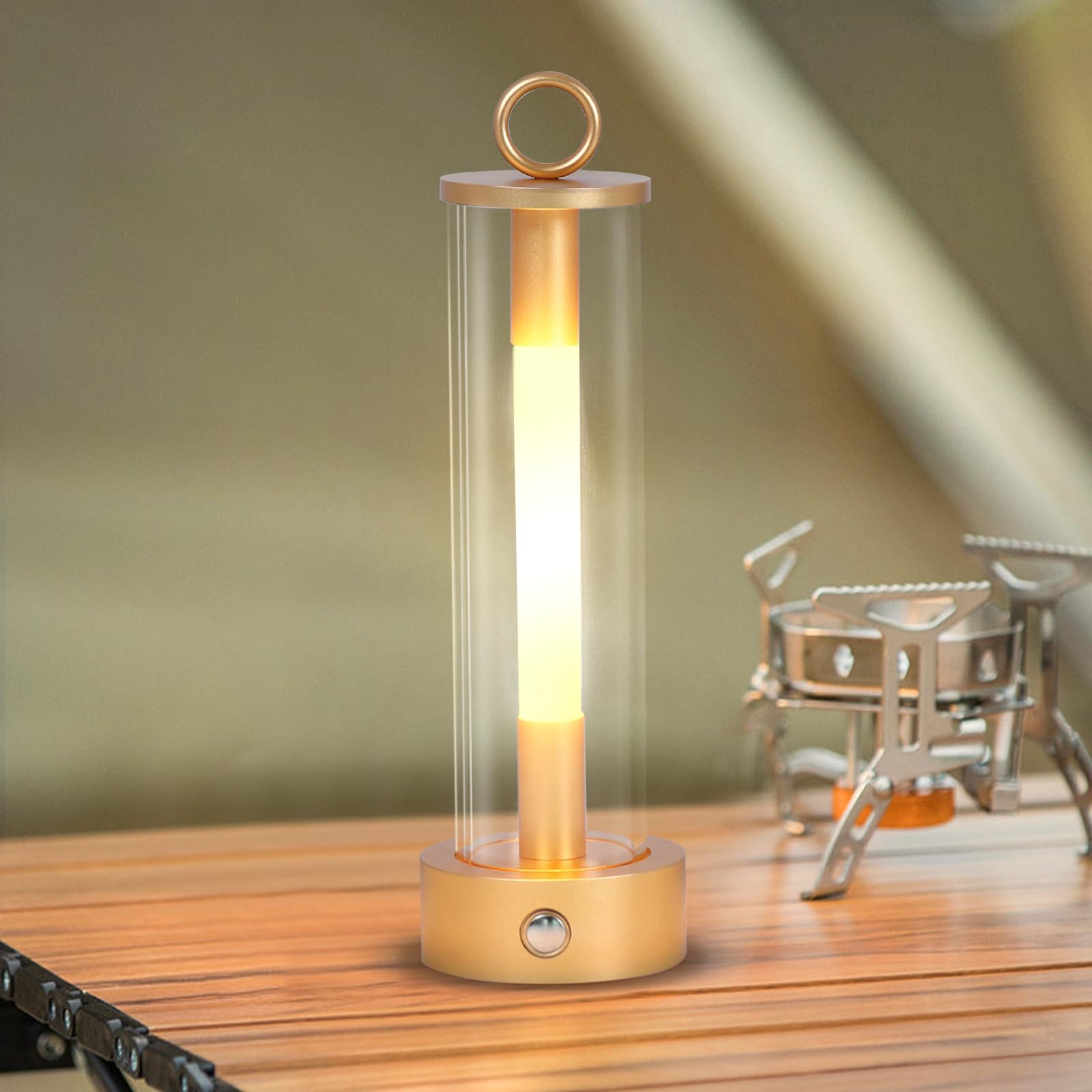 DESGNT Rechargeable Outdoor Table Lamp,Cordless LED Table Lamp for Bedroom,Modern Touch Bedside Lamp,Dimmable Warm,IP54 Waterproof,Portable Night Light for Indoor,Garden,Camping,Patio, Restaurant