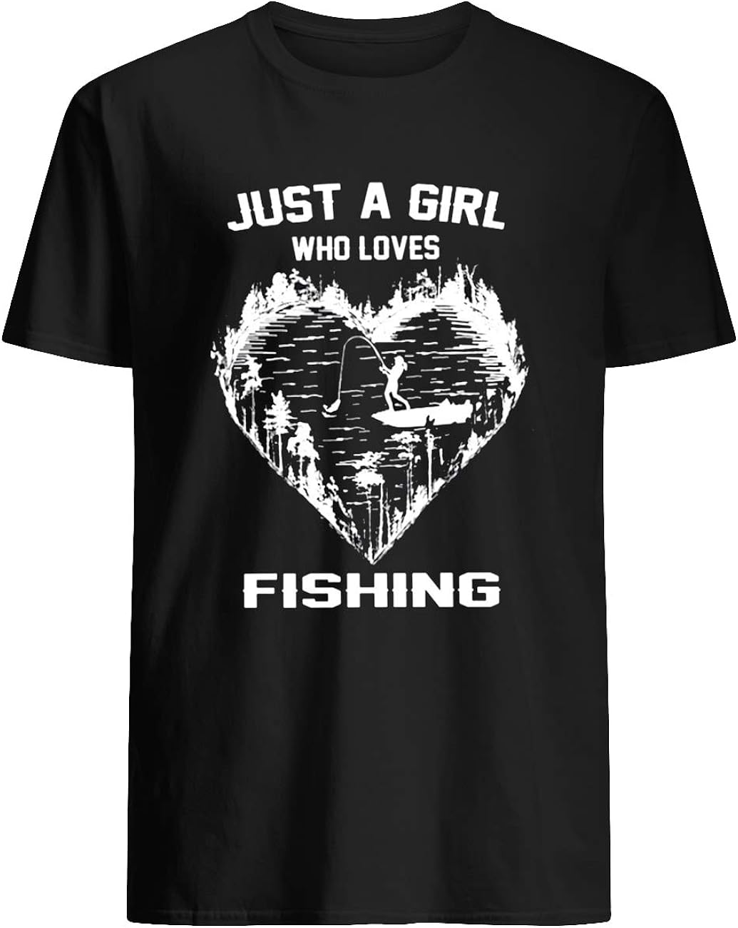 AKDesigns Just a Girl who Loves Fishing Shirt TShirt Amazon.co.uk