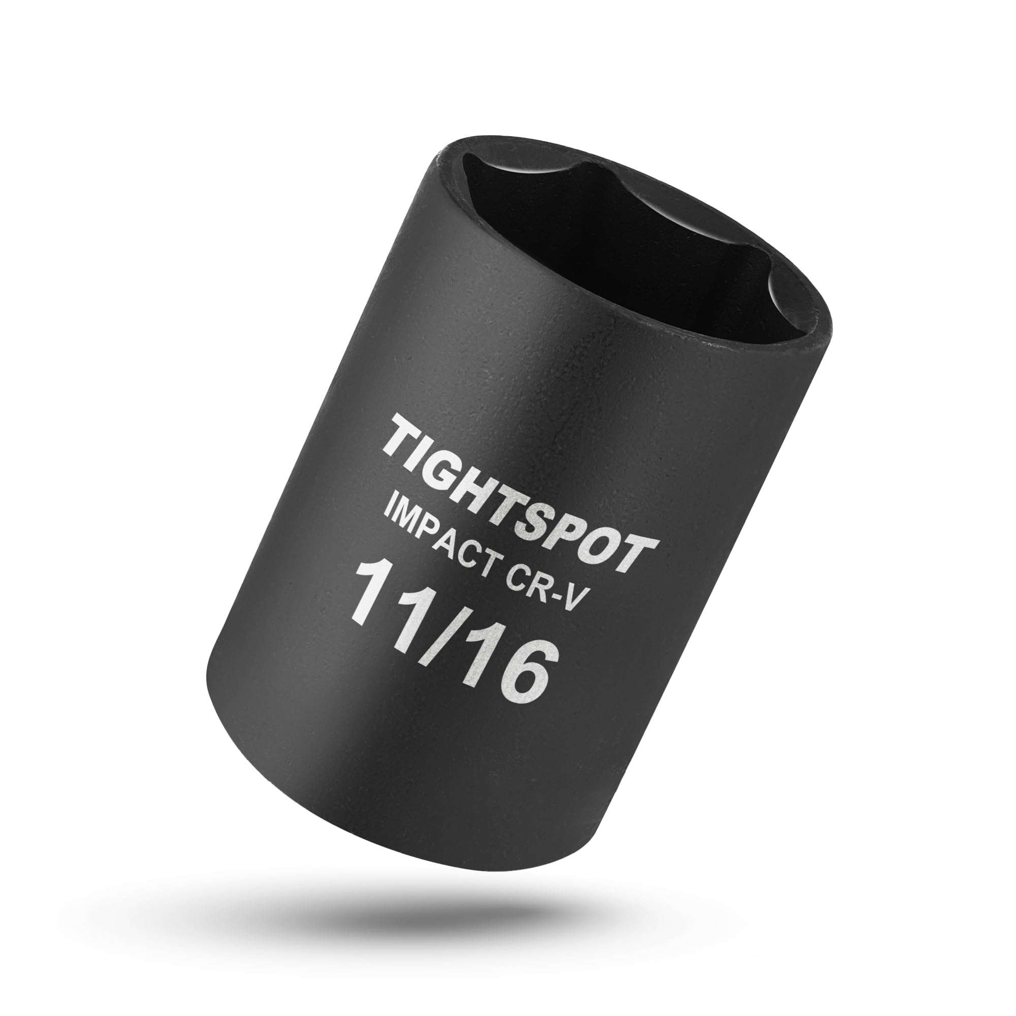 Photo 1 of TIGHTSPOT 1/2 Inch Drive - 11/16 Inch Shallow Impact Socket with Anti-Rounding 6 Point Design, Heat-Treated CRV Steel