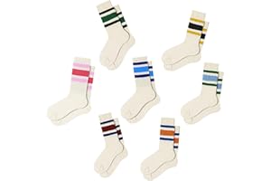 Fszsaa Fun Novelty Retro Striped Crew Socks For Women Sporty Calf Casual Cotton Tube Socks Women