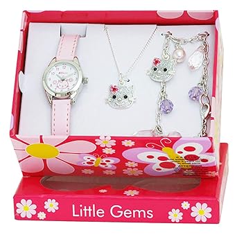 Ravel Little Gem Kids Kitten Watch & Jewellery Gift Set for Girls R2212