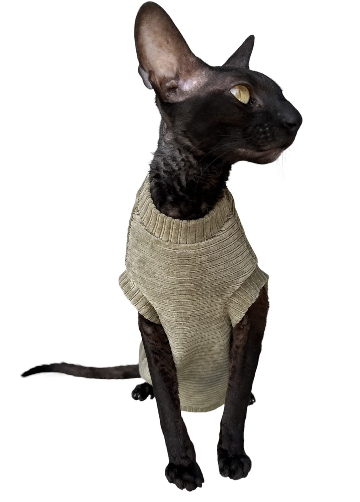 Kotomoda Cat's T-shirt Olive for Sphynx and naked cats (X-Large) — image 1