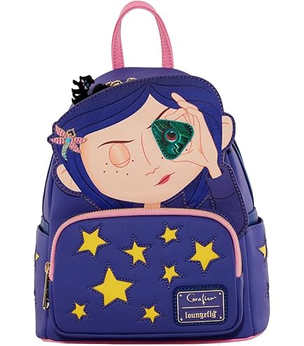 Amazon.com | Loungefly Coraline Icons Mini Backpack BLACK NONE