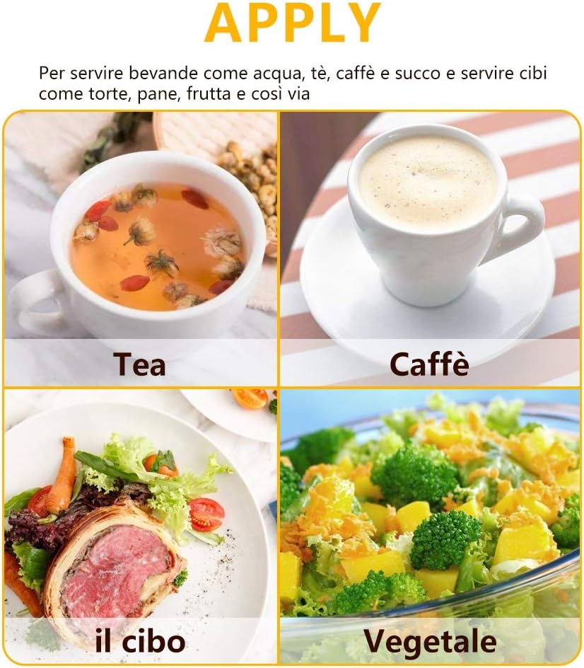 TOPINCN Solid Wood Serving Tray Rectangle Shape Tea Coffee Drinks Plate Snack Food Meals Breakfast Restaurant Platter Dining Tableware(30 * 30) - Image 4