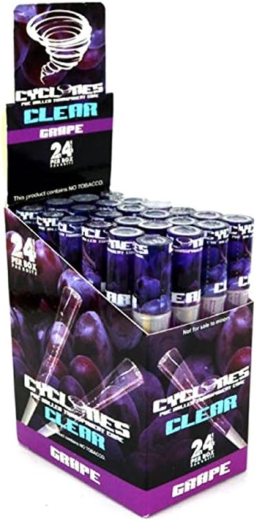 Cyclones Clear PRE Rolled Transparent Cones"Grape" Flavoured (5)