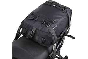 Rhinowalk Motor Saddle Bag Motorcycle Pannier Bag Waterproof Multifunctional Rear Rack Trunk Seat Bag (Black, 20L)