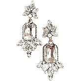 Gold Tone Art Deco Antique Vintage Retro 20s 30s Flapper Style Rhinestone Wedding Bridal Prom Earrings