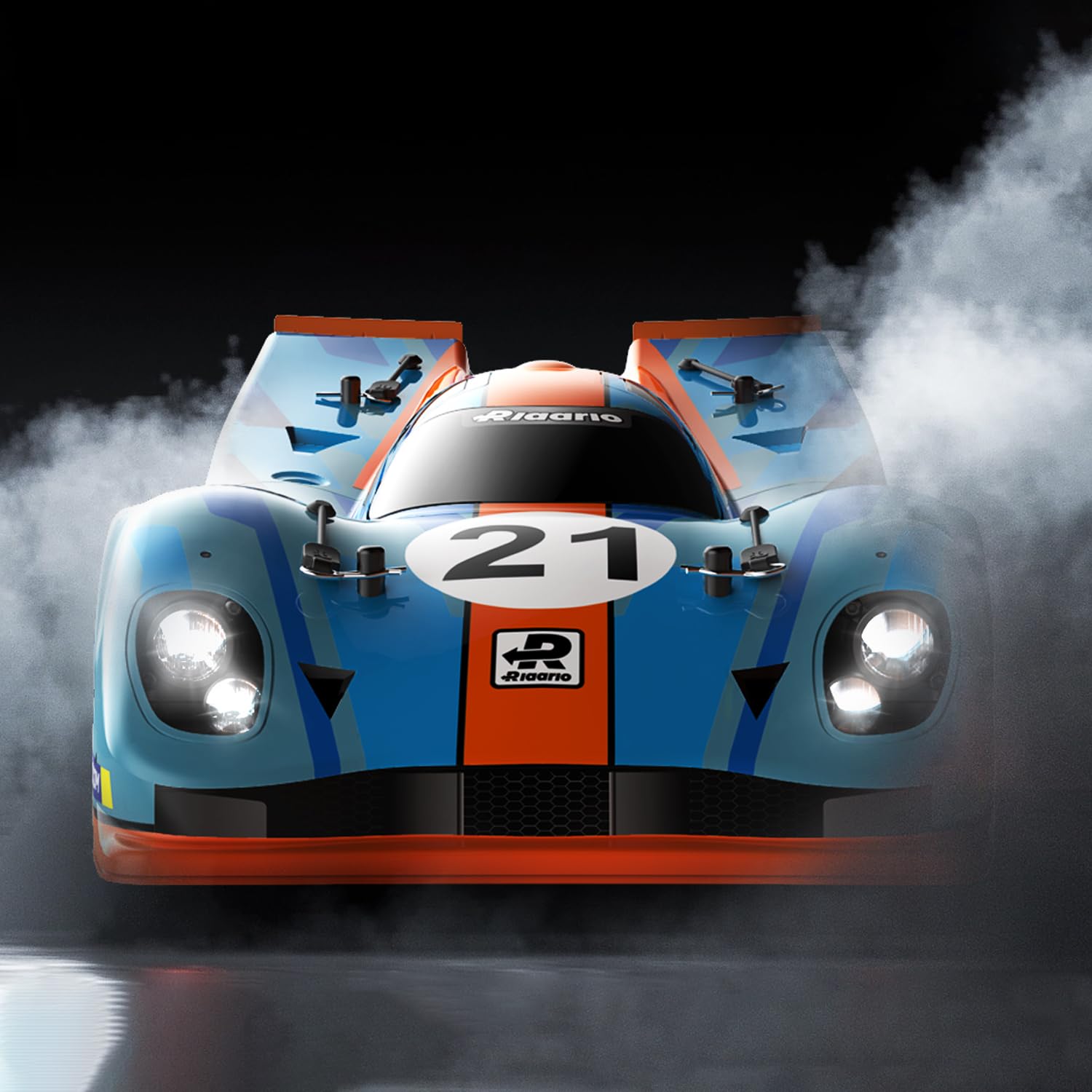 AMORIL 1/10 Fast RC Cars for Adults, Top Speed 60 KM/H On-Road RTR Supercar AK-917 with 80A Brushed ESC,550 13T Motor and 1 * 3300 mah Battery, Cyan&Orange