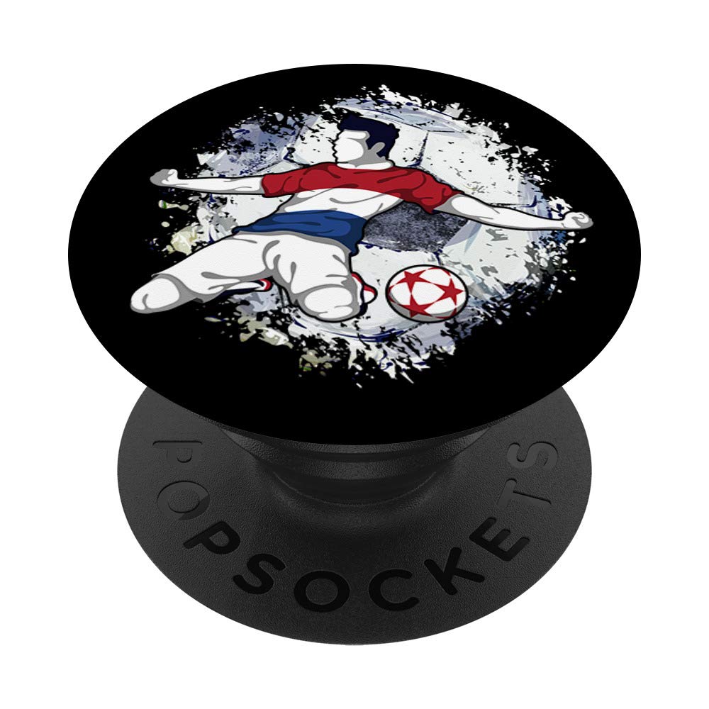 Netherlands Soccer Dutch National Flag Football Striker Art PopSockets PopGrip: Swappable Grip for Phones & Tablets