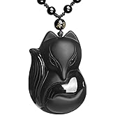 Black Obsidian Necklace Lucky Amulet Protection Pendant with Extended Bead Chain Healing Crystal Stone Talisman Necklaces Jewelry