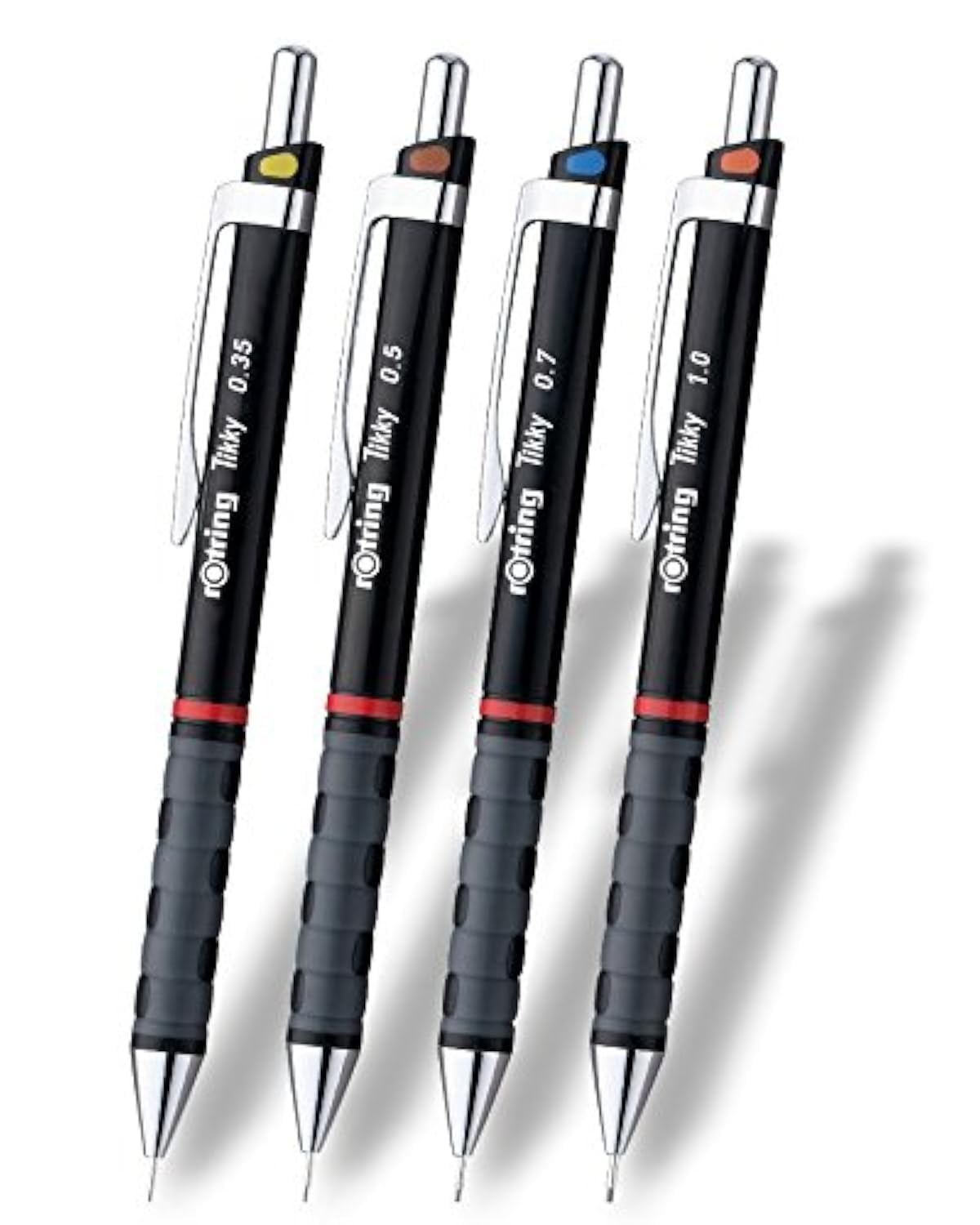 rOtring Tikky Retractable Pencil Set, 4-teiliges Set, Black , 1