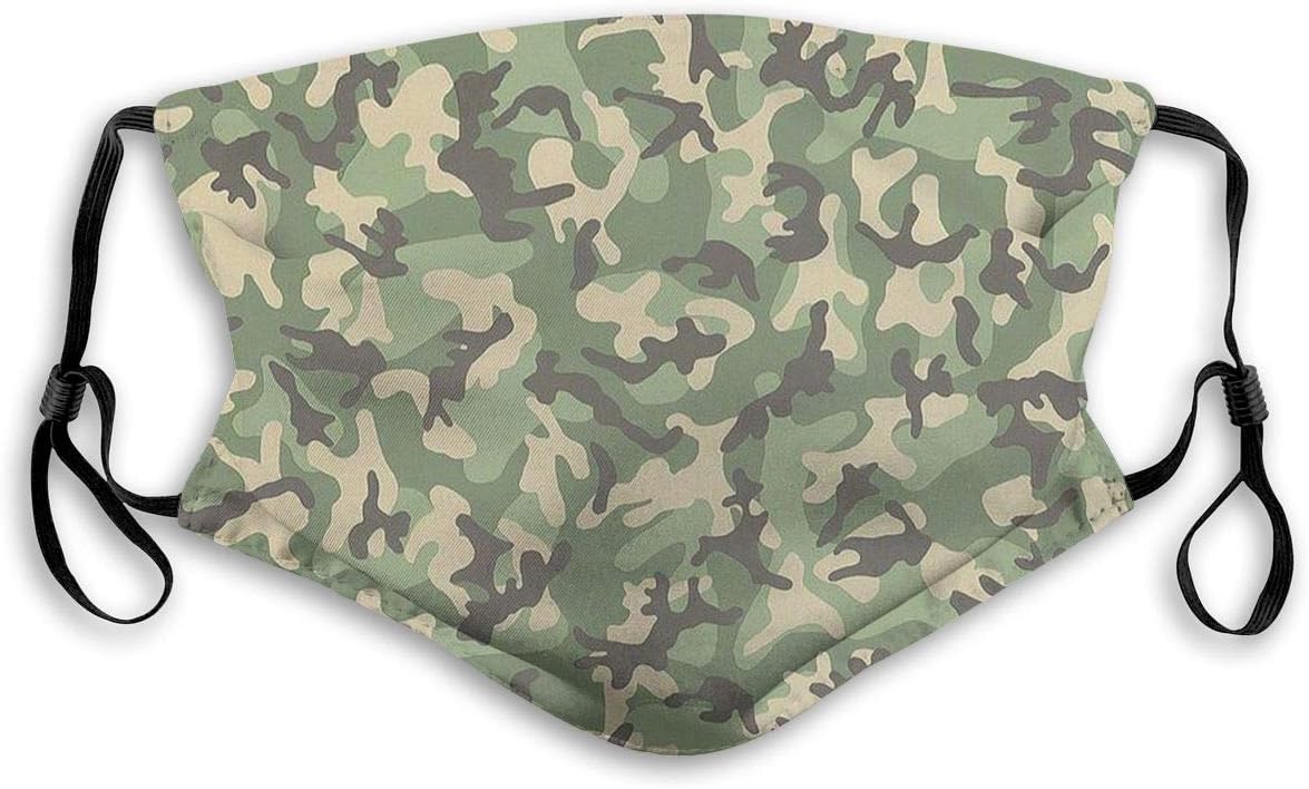 Camouflage Unisex Mask Protection from Dust and Wind Mask 5layer Activated Carbon Protective Mask