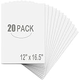 EPHECH 20Pack 12" x 16.5" White Foam Board with 3/16" Thick Foam Core | Sturdy Polystyrene Backing Boards, Lightweight Poster Board for Art Projects, Presentations, School Displays &amp; Wedding Decor