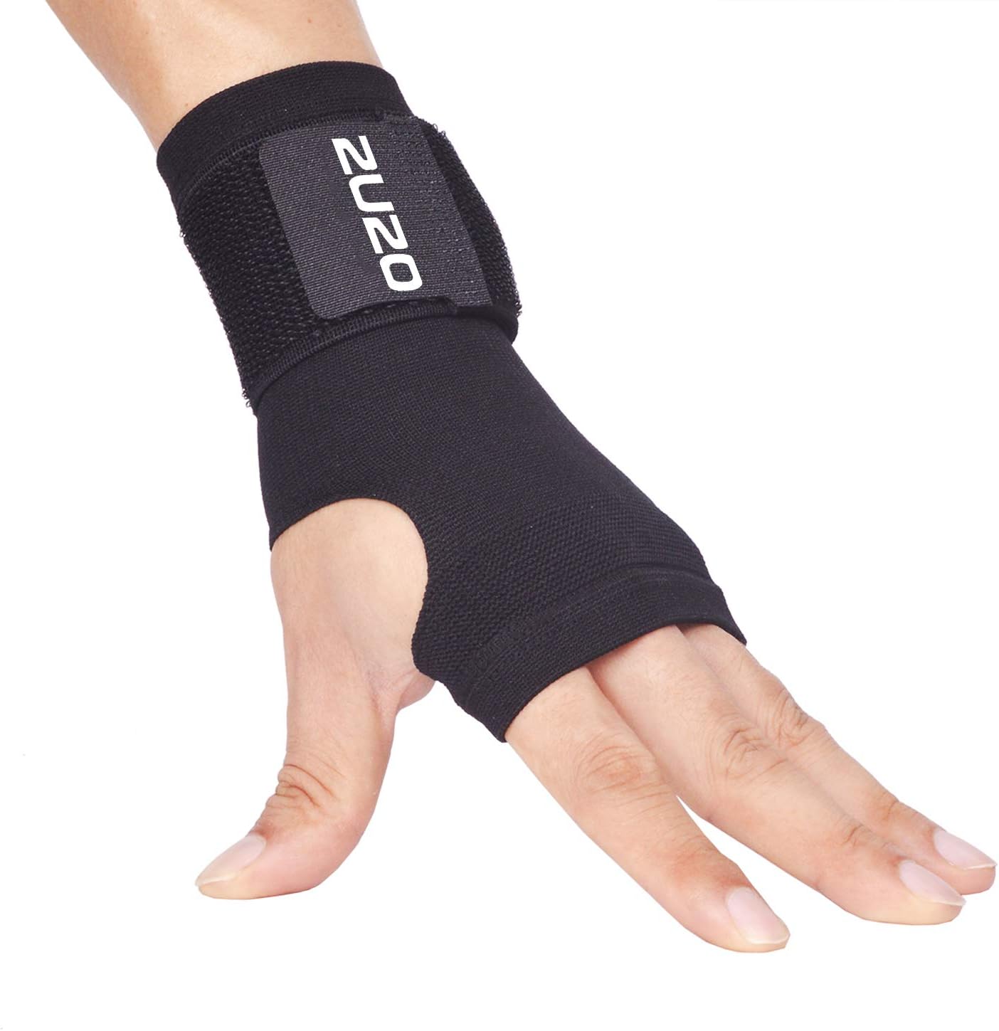 2U2O Adjustable Wrist Compression Support Brace -Wrist Sleeve for Men and Women -Pain Relief for Carpal Tunnel Syndrome, Arthritis, Tendonitis, Sprains and Fatigue Injury Recovery, Black,Large